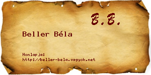 Beller Béla névjegykártya