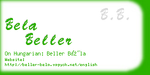 bela beller business card